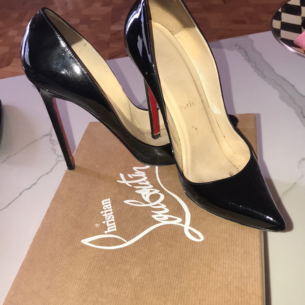 Christian Louboutin 120 Black Patent Pigalles